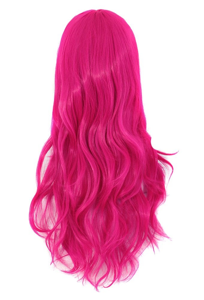 MapofBeauty 28 Inch / 70 cm Long Curly Hair Ends Costume Cosplay Wig (Peach Red Pink) - Image 2